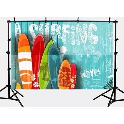 Mehofoto surfboard Wood Backdrops for Photography Summer holiday Blue Sea and Sky Photo Background Shoot lv-228
