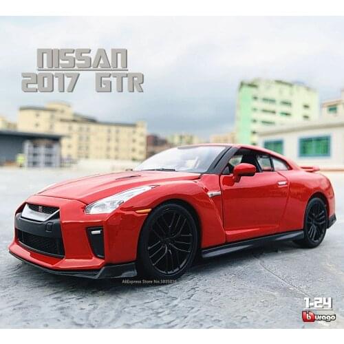 Bburago 1:24 2017 Nissan GTR simulation alloy car model crafts decoration collection toy tools gift