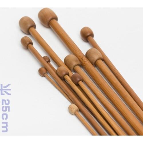 36Pcs/set 18 Sizes Carbonized Bamboo Knitting Needles Set Single Pointed Smooth Agujas Crochet Hook Tool Chinese Style Costura