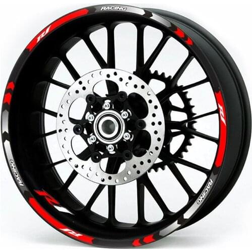 Hot sell 7 color for YAMAHA YZF R1 motorcycle wheel decals Reflective stickers rim stripes YZF R1 motorbike 17 Inch