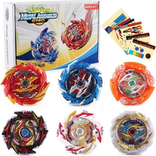 New 2 Style Children 6pcs/set Burst Spinning Top Booster Gyroscope Toy Set With 2pcs Launchers Combination Fighting Toy Sets