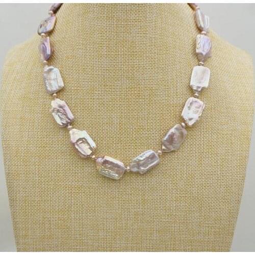 New Arriver Big Lavender Baroque Pearl Necklace Big Size AA 4-25mm Huge Nucleated Pearl Necklace Woman Fashion Jewelry