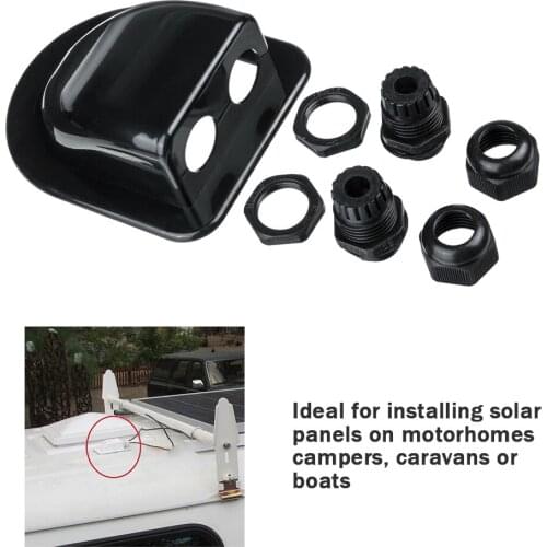 Solar Panel Double Hole Wire Cable Entry Gland Box Curved Cable Connector Waterproof For RV Caravan Motorhome Boat