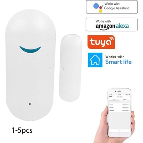 Tuya WiFi Door Sensor Smart Door Open/Closed Detectors Smartlife APP Wifi App Window Sensor Work with Alexa Google Home