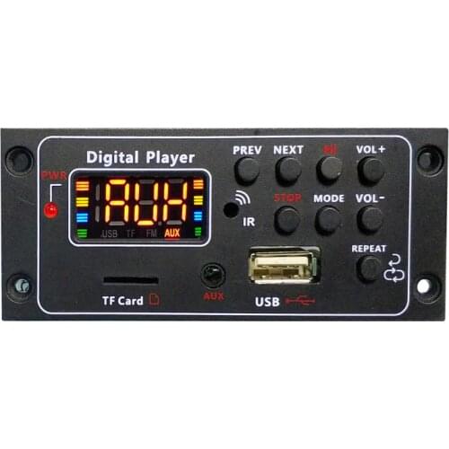 SOTAMIA DC12V Amplifier Bluetooth MP3 Decoder Board MP3 WAV Decoding With Spectrum Display USB TF AUX FM For Home Audio Amp 10pc