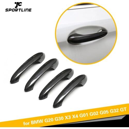 Carbon Fiber Door Handle Cover Trim Molding For BMW 3 6 5 series 2018 2019 X3 X4 X5 G20 G30 G31 G32 G01 G02 G05