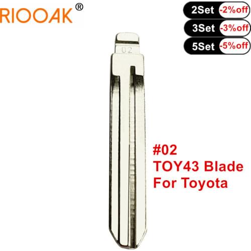 15/20/30pcs blank TOY43 #02 KD Replacement Car Key Blade For Toyota Corolla Crown Camry Highlander Corolla Vios Fukuda Auman