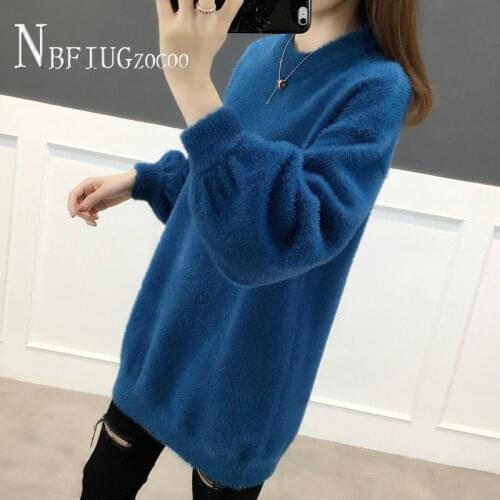 Winter Women Pullovers Sweater Casual Warm Basic Round Neck Female Knit Jumpers Top
