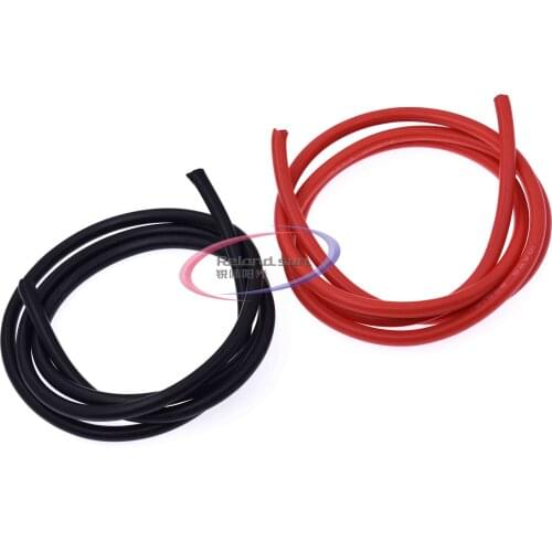 1set 10 AWG Gauge Wire Silicone Flexible Copper Stranded Cables For RC Black 1M + Red 1M = 2M