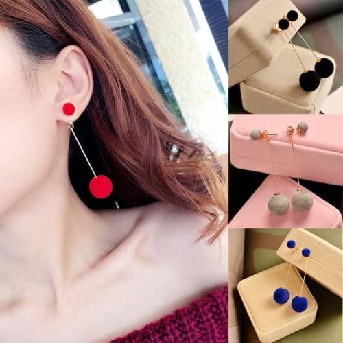 1 Pair Fashion Artificial Hair Ball Dangle Earring For Women Cute White Pompom Earring Girl Nice Gifts Accessories Bestsellers