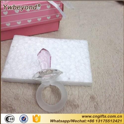 10pcs/lot crystal gifts items pink crystal pacifier favors for girls baptism souvenirs Christening gifts
