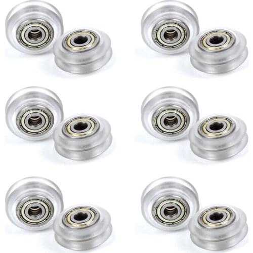 12Pcs CNC Clear Polycarbonate Wheel Pulley 625ZZ Bearing Plastic Wheel V-Slot for CR-10, CR-10S, S4, S5 Ender 3 Pro