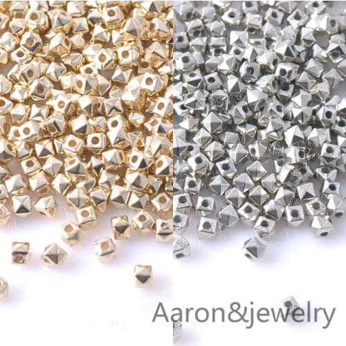 5mm 400pcs Gold and Silver CCB Square Seed Spacer Beads For Jewelry making DIY YKL0348