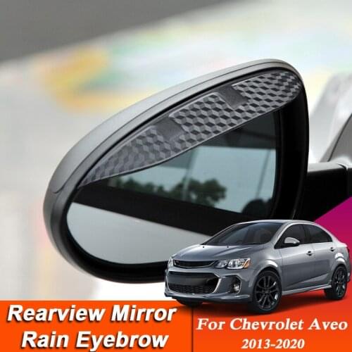 Car-styling For Chevrolet Aveo 2013-2020 Carbon Fiber Rearview Mirror Eyebrow Rain Shield Anti-rain Cover External Sticker