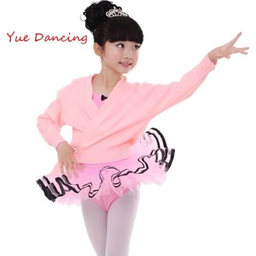 Pink Ballet Dance Coat Girls Ballet Wrap Sweater Child Gymnastic Leotard Jacket Kids Autumn/Winter Ballet Warm-Up Dance Clothes