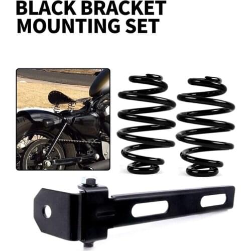 Black 3Inch Seat Springs Solo Seat Brackets for Chopper Bobber Custom Satin Barrel