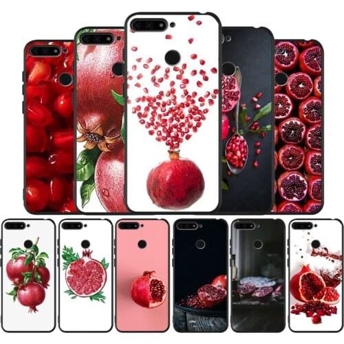 Pomegranate black Silicone Phone Case For Huawei honor 30 20 Pro 8 8X 9 10 20 Lite Mate 10 20 30 Lite Pro cover