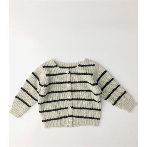 Baby Cardigan Sweater Stripe Knitted Kids Clothes Cotton Infant Boys Coat Outerwear Toddler Baby Girls Cardigan Knitwear Jacket