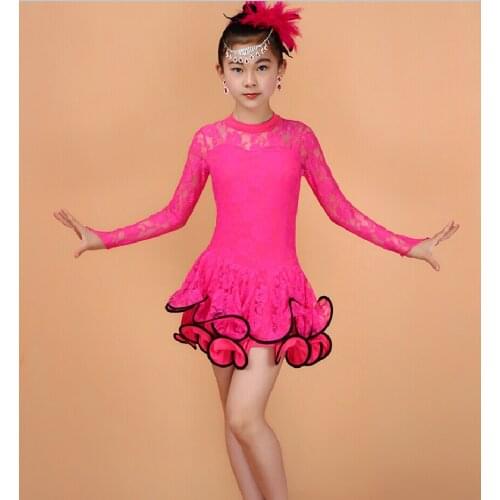 3-15Y Kids Latin Dresses Ballroom Dance Dress For Girls Salsa Dance Costume Latin Skirt School Samba Carnival Costumes For Sale