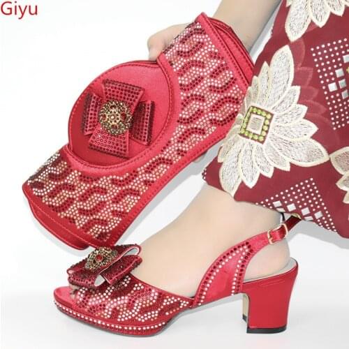 Doershow very fahsion Italian Matching Shoes And Bag Set African Style Ladies Shoes And Bag To Match For Wedding Dress!!HKU1-3