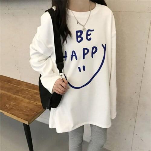 Harajuku Shirt Kawaii T-Shirt For Girls Solid Color White Smiley Korean Clothes Vintage Summer Blouse Gothic Tee Couple Outfit