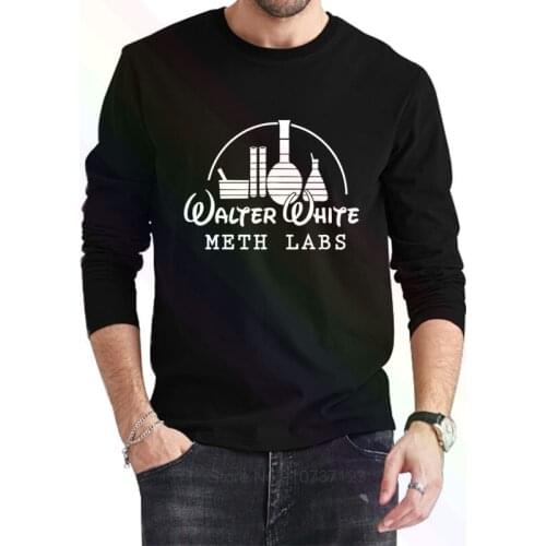 Walter White Meth Labs Logo Classic Black T-Shirt 2021 Newest Summer Mens Long Sleeve Popular Tees Shirt Tops Novel Unisex