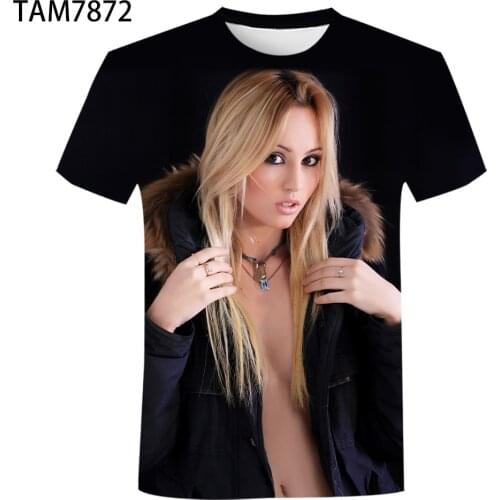 Summer New Mens Womens Short Sleeve T-Shirt Beauty 3D Non-Mainstream Boys Girls Children Cute Super Large Personality Top