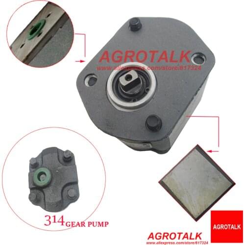 Hydraulic pump 314L, left rotation, flat connection (short shaft) and end oil outlet for Jinma tractor JM184-JM284