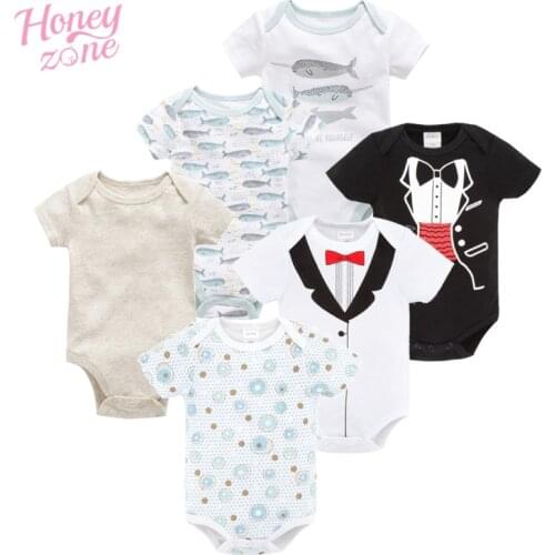 Kavkas 6PCS/lot Summer New Born Baby Boy Clothes Set 100%Cotton ropa para bebe High Quality Body Baby Girl Clothes Jumpsuits