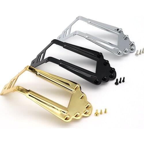 Jazz Electric Guitar Bridge Pulling Board Stainless Steel Bridge Tailpiece for 6 String Jazz Replacement Golden