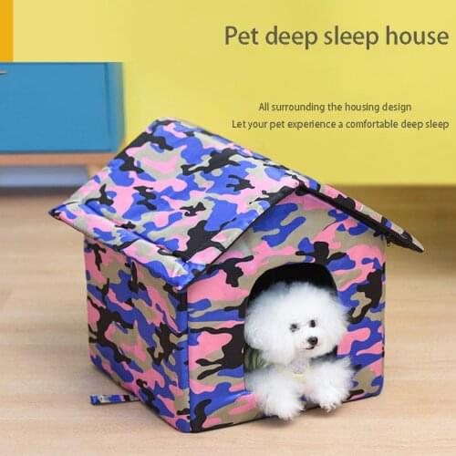 Outdoor Oxford cloth cat kennel pet dog bed pet bed multi-color waterproof foldable portable pet kennel pet supplies