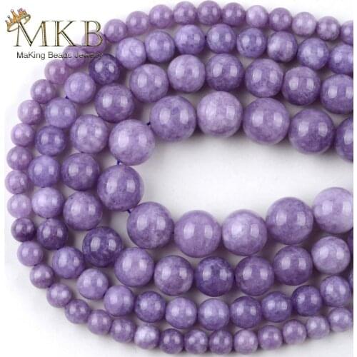 Natural Stone Lilac Stone Purple Stone Round Beads For Jewelry Making Space Loose Beads 6/8/10/12mm Diy Bracelet Jewellery 15