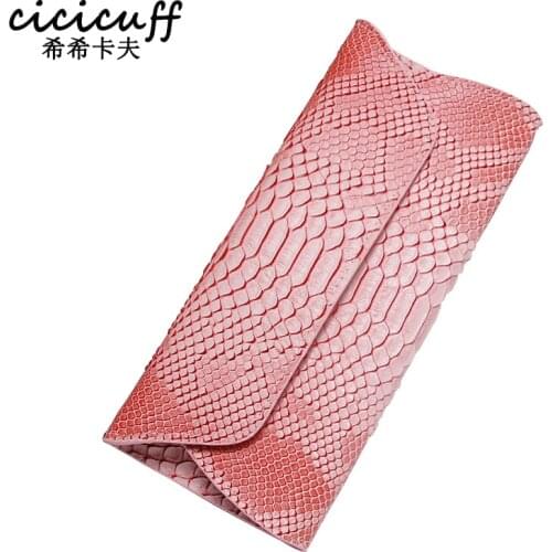 Fashion Clutches 2020 New Style Womens Clutch Bag Serpentine Purse Handbag High Quality PU Leather Envelope Clutch Women Wallet