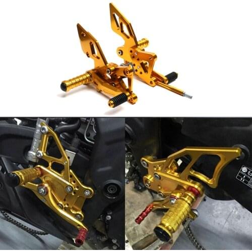 Motorcycle Accessories CNC Aluminum Adjustable Rear Sets Rearset Footrest Foot Rests Pegs For Yamaha YZF R3 R25 2014-2016