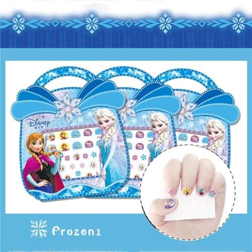 Disney Frozen 2 Cartoon Stickers Disney Princess Mickey Finding Nemo The Lion King Makeup Toys Kids Removable Nail Stickers Toys