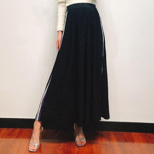 Patads niche French autumn and winter fashion loose and versatile lace casual knitted pleated skirt j2913h