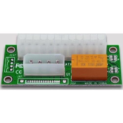 Newest ATX 24Pin to 4Pin Dual PSU Power Supply Sync Starter Extender Cable Card For BTC Miner Machine