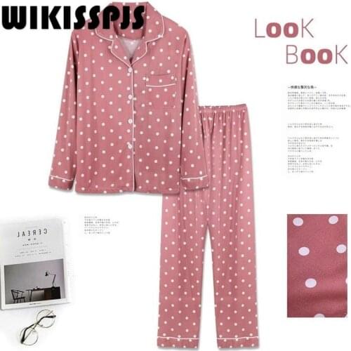 Autumn and Winter Long Sleeve Pajamas Womens Lapel Cardigan Suit Pants for Home Pajamas for Teen Girls Lounge Wear Pjs Women