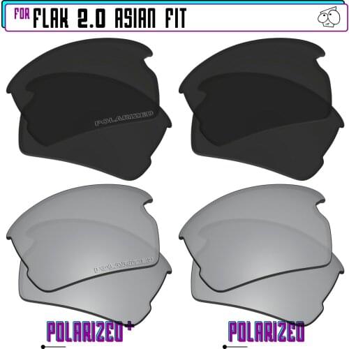 EZReplace Polarized Replacement Lenses for - Oakley Flak 2.0 Asian Fit (AF) Sunglasses - BlkSirP Plus-BlkSirP