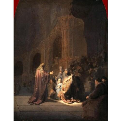 Post-Impressionism Portrait painting Simeon in the Temple Rembrandt van Rijn artworks High quality Hand painted