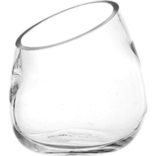 Clear Slant Cut Fish Bowl Hydroponic Plant Terrarium Flower Vase Landscape Decoration Home Miniature Garden Dollhouse Decor Gift