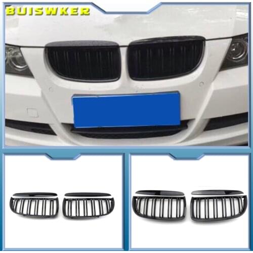 Car Dumb Auto Intake Grille Car Dumb Black Front Kidney Grill Grilles For Bmw E90 E91 318 320i 325i 330i 2006-2008 Accessories