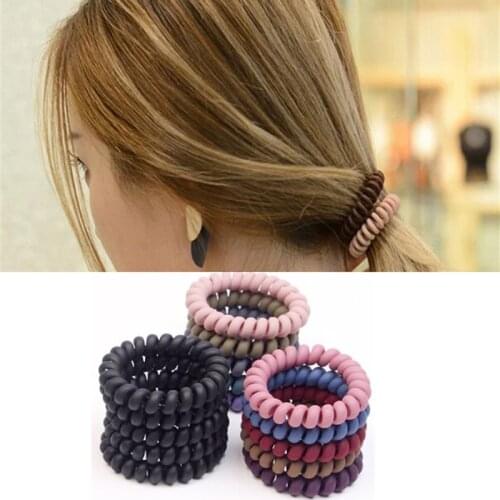 Women Big Telephone Line Hairbands Scrunchie Matte Headband Elastic Solid Hair Bands For Girl Ring Scrunchies Hair Accessories