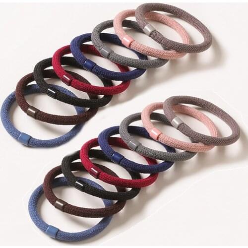 20 Pack Neutral Solid Color Black Hair Bands Elastic Hair Ties Girls' Ponytail Holder Women Hair Accessories