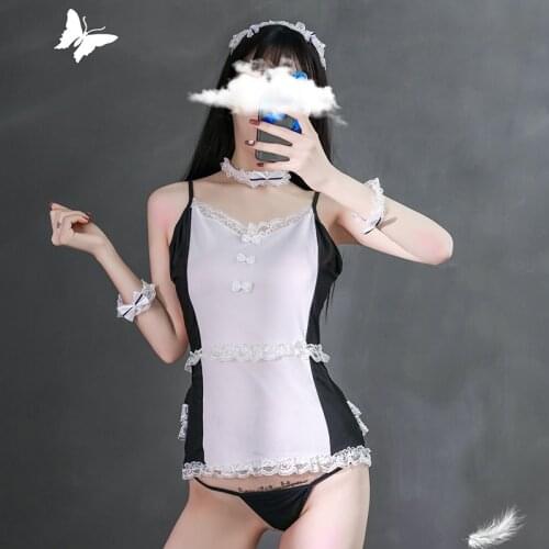 JIMIKO sexy maid cosplay hot lingeries erotic lace uniforms slutty costumes seductive sex game outfit Sweet maid costume 2021
