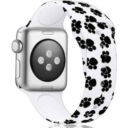 Printing Silicone Strap for apple watch band 42mm 38mm 44mm 40mm bracelet belt for iwatch series 6 5 4 3 SE accessories
