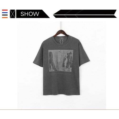 Cavempt 20ss C.E overdye wash grey 3M reflective short sleeve mens psychedelic womens print T-shirt fashion