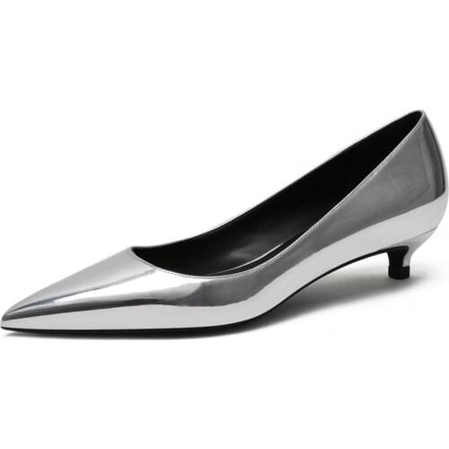 Fashion Patent Leather/Sheepskin Leather/Kid Suede/Silk Style Pumps Ladies Shoes Pointed Toe High Heels Slip On Lady Pumps M0033