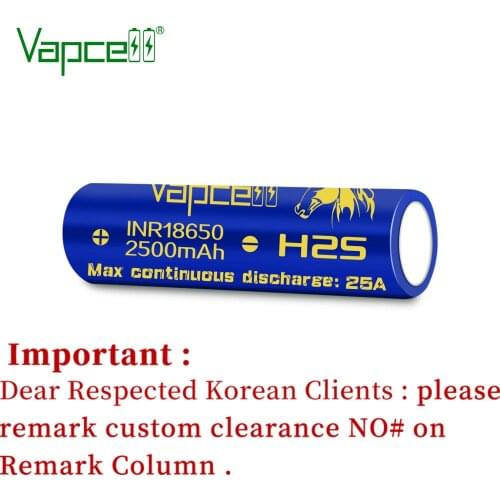 Free shipping Vapcell original INR 18650 2500 mAh 25A Rewrap H25 PK vtc5A 3.7V rechargeable li-ion high discharge battery