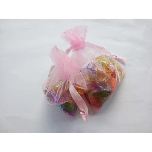 100pcs 15*20 Pink gift bags for jewelry/wedding/christmas/birthday Organza Bags with handles Packaging Yarn bag